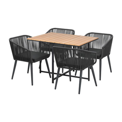Livsip 5PCS Outdoor Patio Set Table&amp;Lounge Chairs-Outdoor Dining Sets-PEROZ Accessories