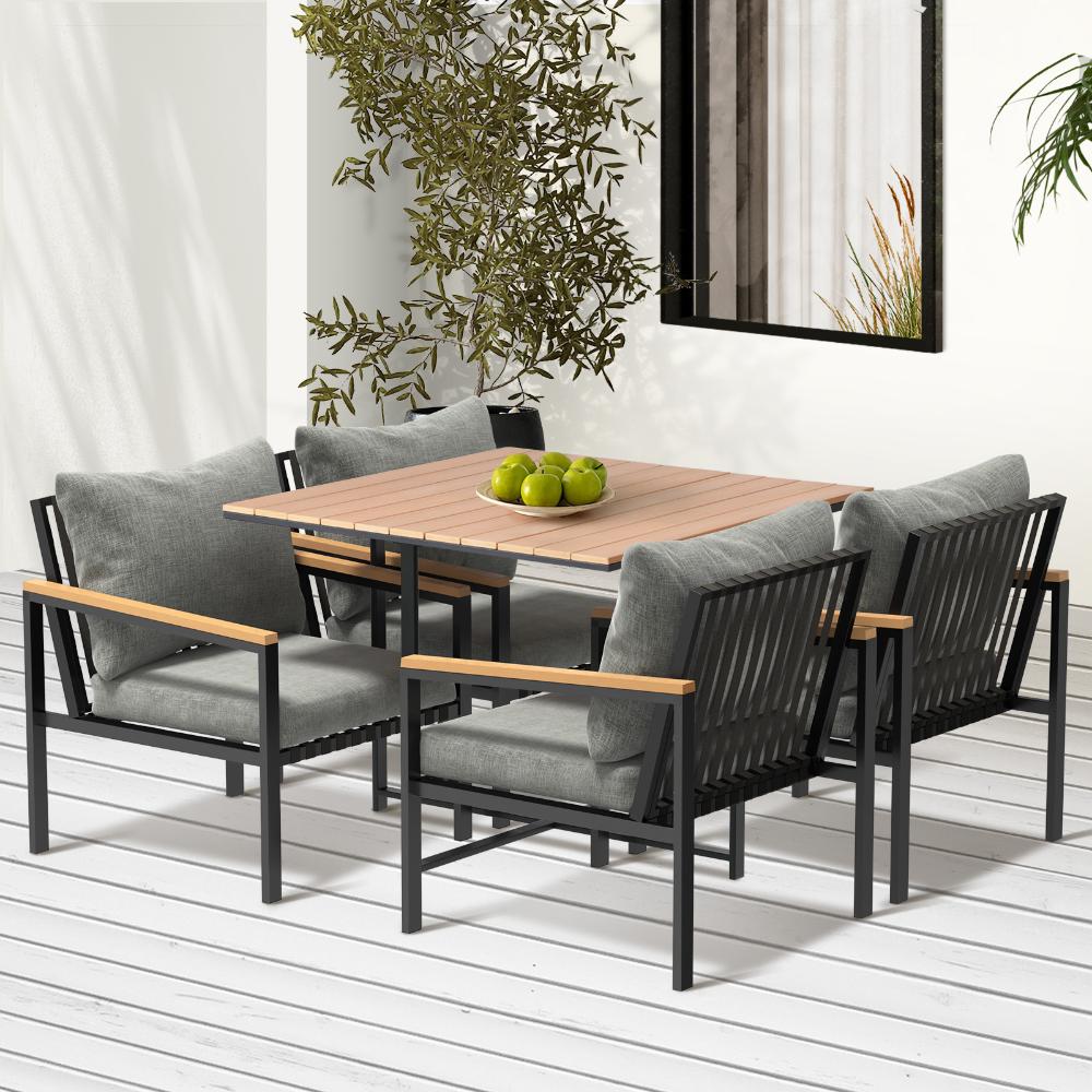 Livsip Outdoor Dining Set Table &amp; Chairs 5PCS Patio Set-Outdoor Dining Sets-PEROZ Accessories
