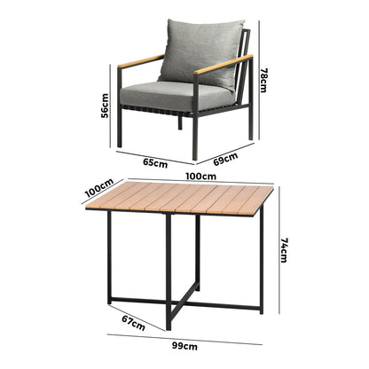 Livsip Outdoor Dining Set Table &amp; Chairs 5PCS Patio Set-Outdoor Dining Sets-PEROZ Accessories