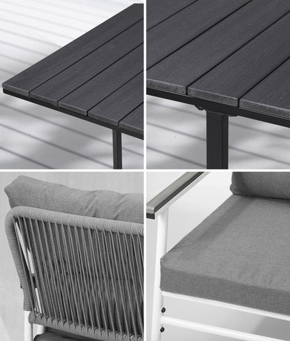 Livsip Outdoor Dining Set Black Table and Chairs 5PCS-Outdoor Dining Set-PEROZ Accessories