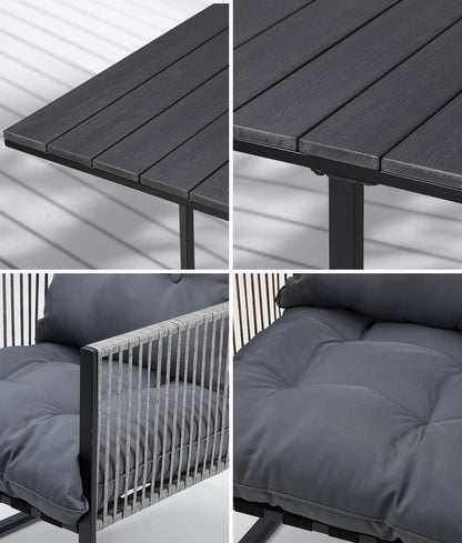 Livsip 5PCS Outdoor Dining Set Garden Table Sofa Chairs with Cushions-Outdoor Dining Set-PEROZ Accessories