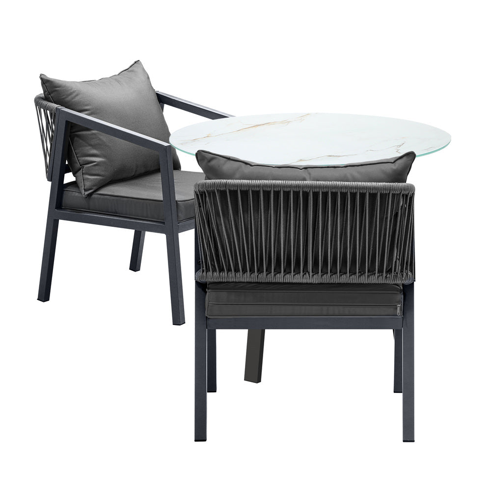 Livsip 3PCS Outdoor Dining Set Table Lounge Chair-Outdoor Dining Set-PEROZ Accessories