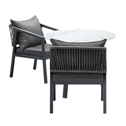 Livsip 3PCS Outdoor Dining Set Table Lounge Chair-Outdoor Dining Set-PEROZ Accessories