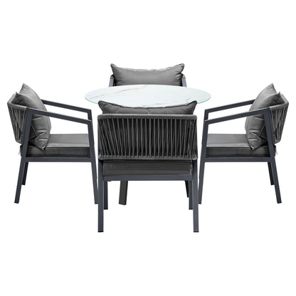 Livsip 5PCS Outdoor Dining Set Table Lounge Chair-Outdoor Dining Set-PEROZ Accessories
