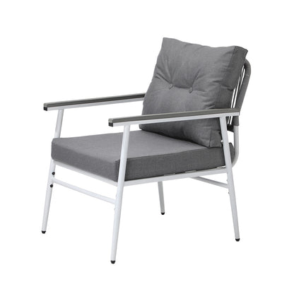 Livsip Outdoor Dining Set 2 Seater Marble Tempered Glass Table-Outdoor Dining Set-PEROZ Accessories