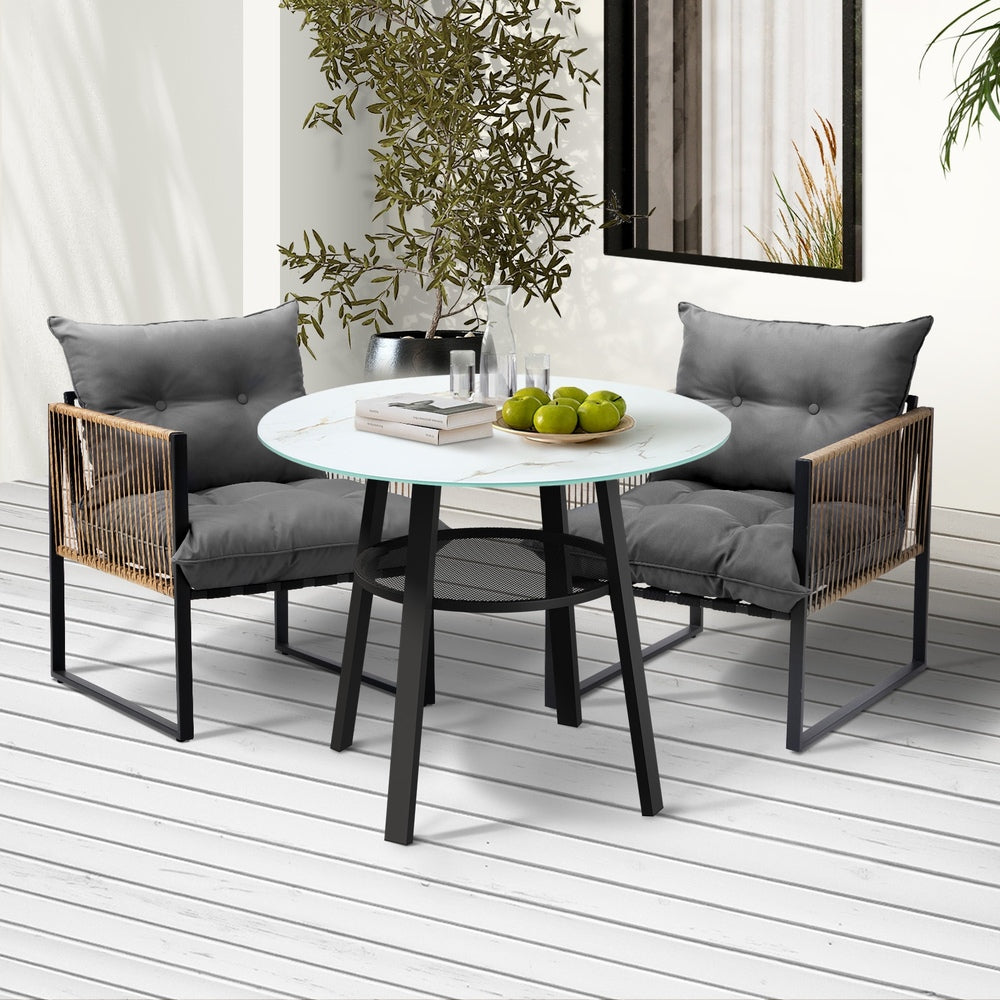 Livsip Outdoor Patio Set 2 Seater Bistro Setting-Outdoor Dining Set-PEROZ Accessories