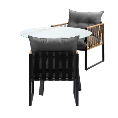 Livsip Outdoor Patio Set 2 Seater Bistro Setting-Outdoor Dining Set-PEROZ Accessories