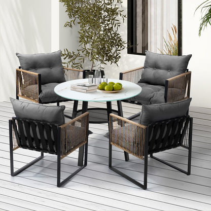 Livsip Outdoor Patio Set 4 Seater Bistro Setting-Outdoor Dining Set-PEROZ Accessories