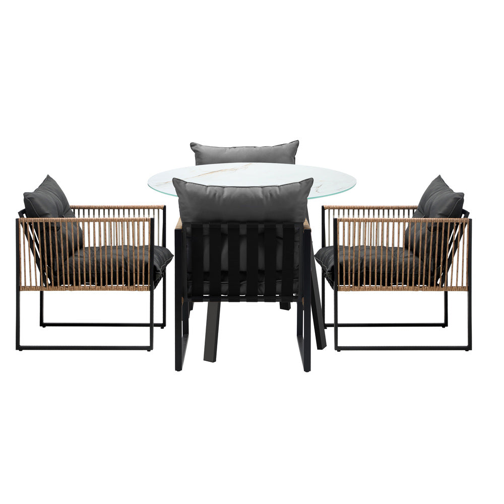 Livsip Outdoor Patio Set 4 Seater Bistro Setting-Outdoor Dining Set-PEROZ Accessories
