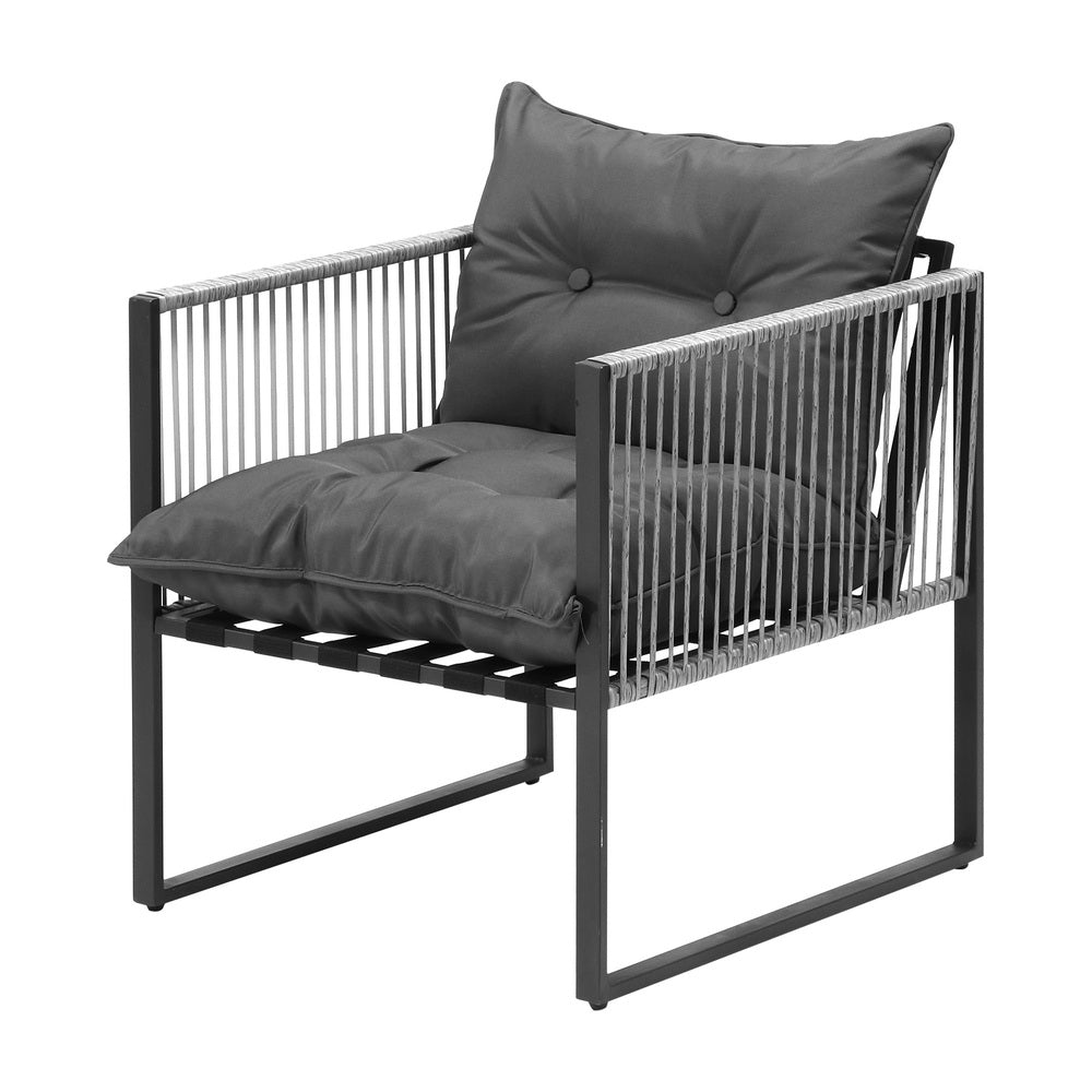 Livsip 5PCS Outdoor Dining Set Round Table PE Wicker Chairs-Outdoor Dining Set-PEROZ Accessories