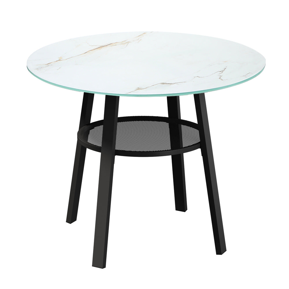 Livsip 3PCS Outdoor Dining Set Marble-style Table-Outdoor Dining Set-PEROZ Accessories
