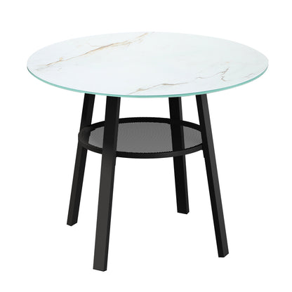 Livsip 3PCS Outdoor Dining Set Marble-style Table-Outdoor Dining Set-PEROZ Accessories