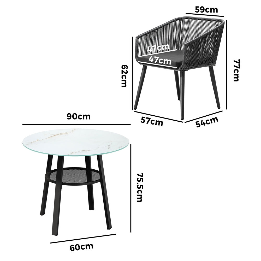 Livsip 5PCS Outdoor Dining Set Marble-style Table-Outdoor Dining Set-PEROZ Accessories