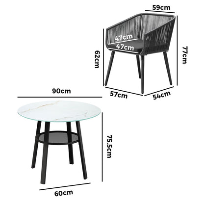 Livsip 5PCS Outdoor Dining Set Marble-style Table-Outdoor Dining Set-PEROZ Accessories