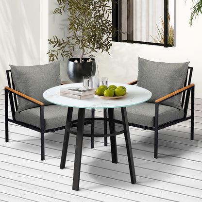 Livsip Outdoor Dining Setting Table Sofa Chairs 3PCS-Outdoor Dining Set-PEROZ Accessories