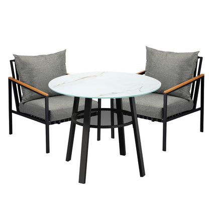 Livsip Outdoor Dining Setting Table Sofa Chairs 3PCS-Outdoor Dining Set-PEROZ Accessories