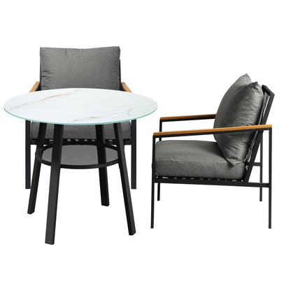 Livsip Outdoor Dining Setting Table Sofa Chairs 3PCS-Outdoor Dining Set-PEROZ Accessories