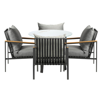 Livsip Outdoor Dining Setting Table Sofa Chairs 5PCS-Outdoor Dining Set-PEROZ Accessories