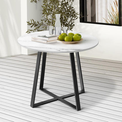 Livsip 90cm Outdoor Dining Sintered Stone Table Black-Outdoor Dining Sets-PEROZ Accessories