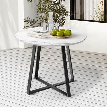 Livsip 90cm Outdoor Dining Sintered Stone Table Black-Outdoor Dining Sets-PEROZ Accessories