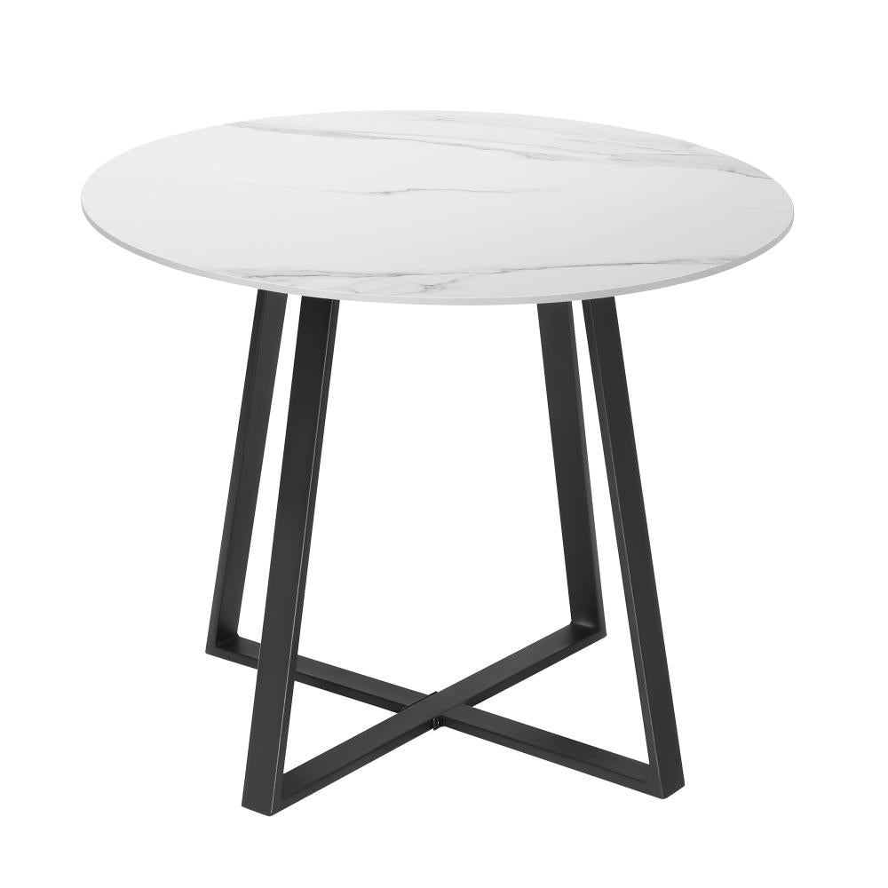 Livsip 90cm Outdoor Dining Sintered Stone Table Black-Outdoor Dining Sets-PEROZ Accessories