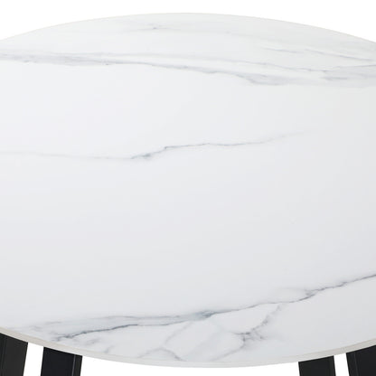 Livsip 90cm Outdoor Dining Sintered Stone Table Black-Outdoor Dining Sets-PEROZ Accessories