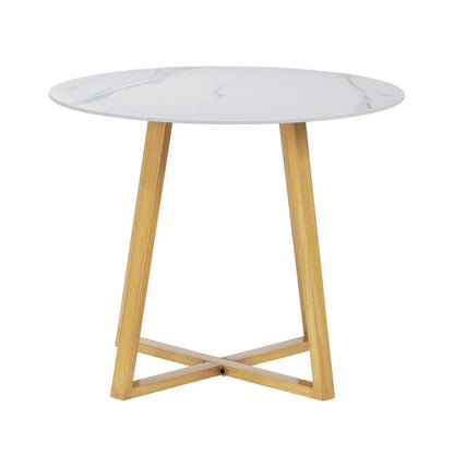 Livsip 90cm Outdoor Dining Sintered Stone Table Brown-Outdoor Dining Sets-PEROZ Accessories