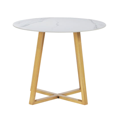 Livsip 90cm Outdoor Dining Sintered Stone Table Brown-Outdoor Dining Sets-PEROZ Accessories
