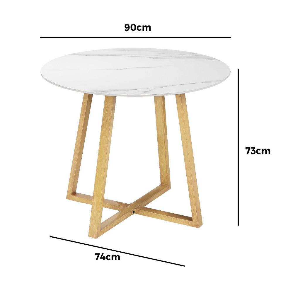 Livsip 90cm Outdoor Dining Sintered Stone Table Brown-Outdoor Dining Sets-PEROZ Accessories