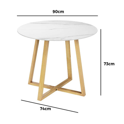 Livsip 90cm Outdoor Dining Sintered Stone Table Brown-Outdoor Dining Sets-PEROZ Accessories