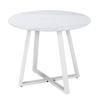 Livsip 90cm Outdoor Dining Sintered Stone Table White-Outdoor Dining Sets-PEROZ Accessories