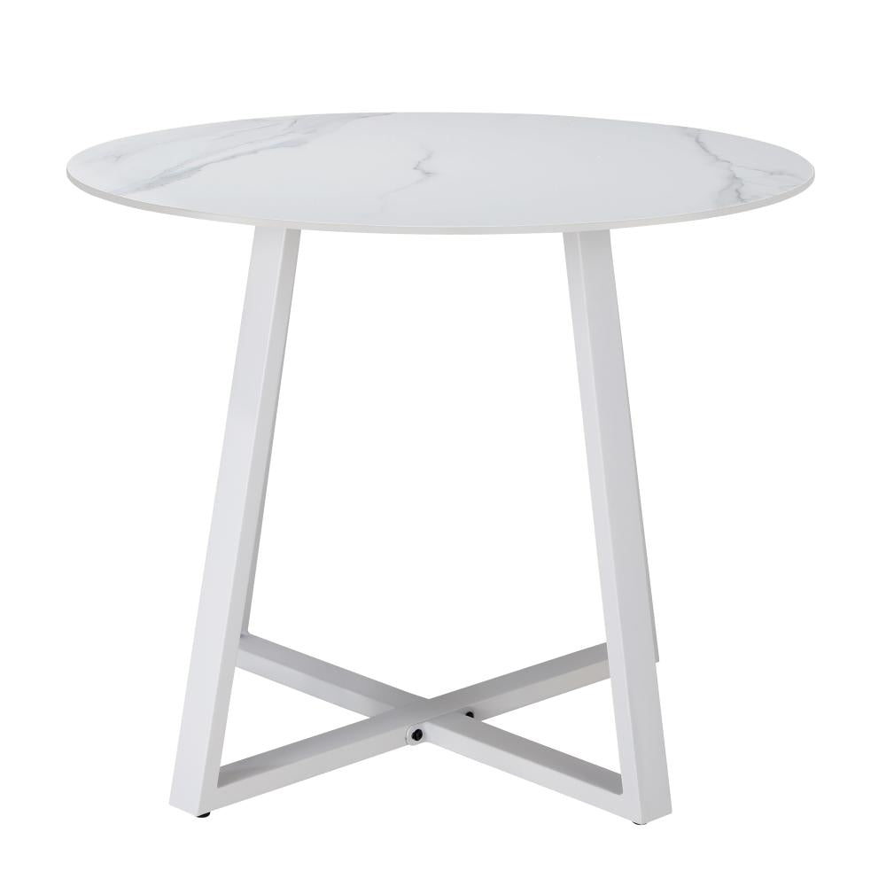 Livsip 90cm Outdoor Dining Sintered Stone Table White-Outdoor Dining Sets-PEROZ Accessories
