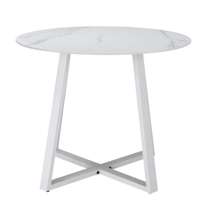 Livsip 90cm Outdoor Dining Sintered Stone Table White-Outdoor Dining Sets-PEROZ Accessories