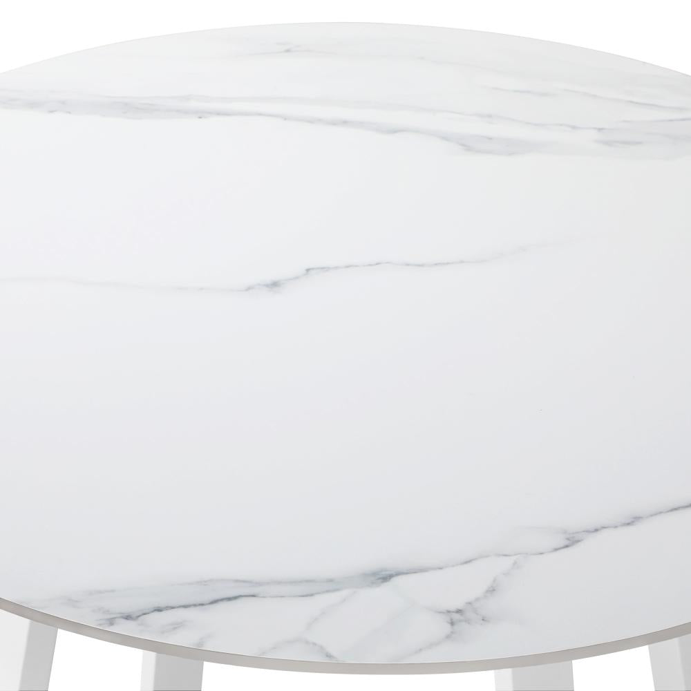 Livsip 90cm Outdoor Dining Sintered Stone Table White-Outdoor Dining Sets-PEROZ Accessories