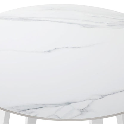 Livsip 90cm Outdoor Dining Sintered Stone Table White-Outdoor Dining Sets-PEROZ Accessories