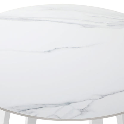 Livsip 90cm Outdoor Dining Sintered Stone Table White-Outdoor Dining Sets-PEROZ Accessories