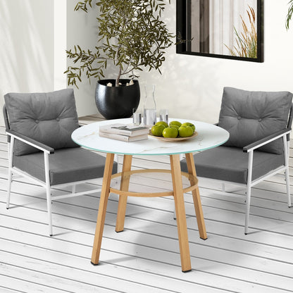 Livsip Outdoor 3PCS Dining Set Table with Storage Shelf-Outdoor Dining Set-PEROZ Accessories