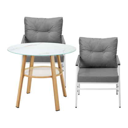 Livsip Outdoor 3PCS Dining Set Table with Storage Shelf-Outdoor Dining Set-PEROZ Accessories