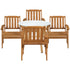 Livsip 5PC Outdoor Dining Set Solid Wood Chair and Table-Outdoor Dining Set-PEROZ Accessories