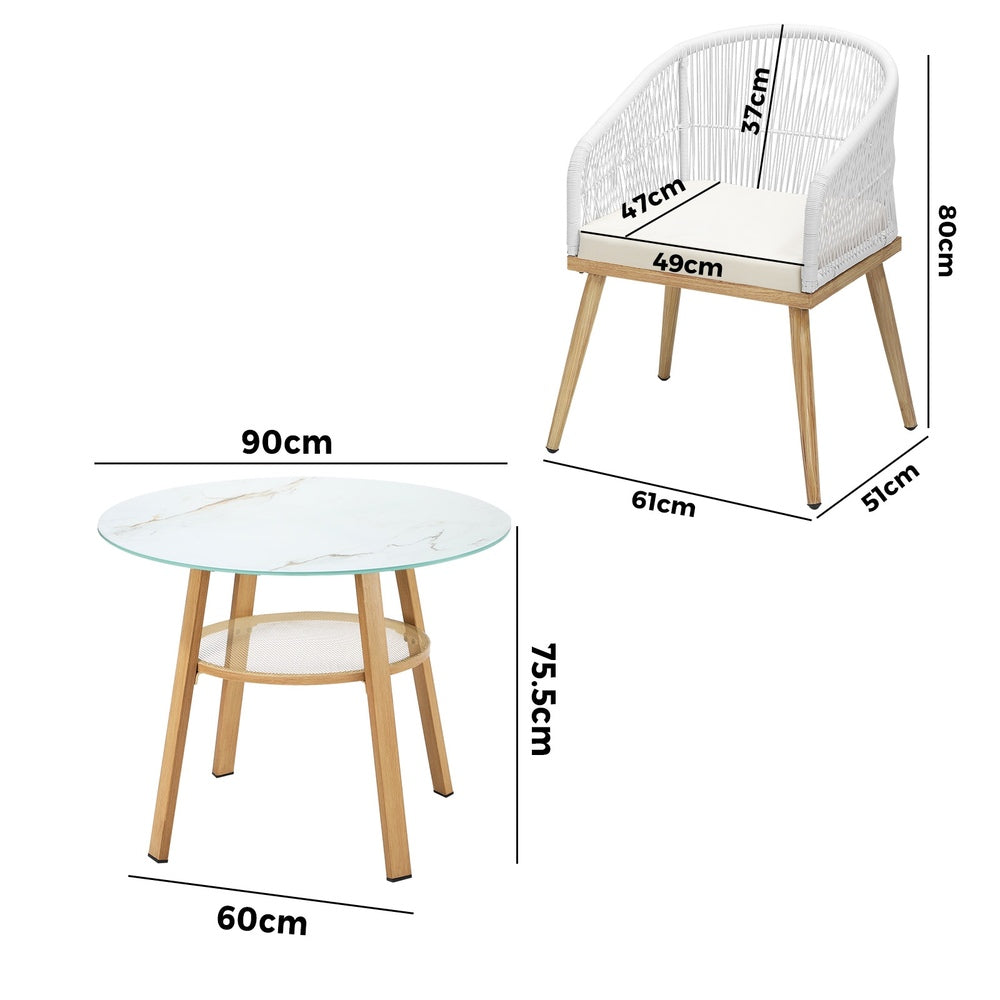Livsip 5 Piece Outdoor Dining Set Table Lounge Chairs-Outdoor Dining Set-PEROZ Accessories