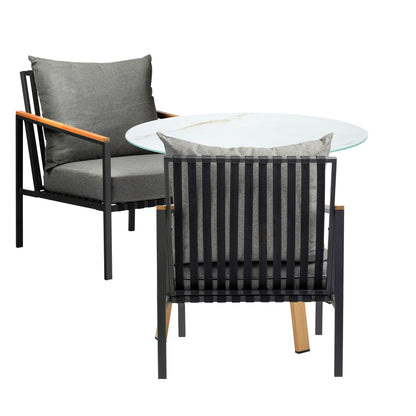 Livsip 3 Piece Outdoor Dining Setting Table w/Storage Shelf-Outdoor Dining Set-PEROZ Accessories