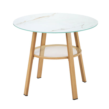 Livsip 3 Piece Outdoor Dining Setting Table w/Storage Shelf-Outdoor Dining Set-PEROZ Accessories