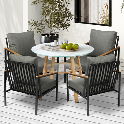 Livsip Outdoor Patio Set Lounge Bistro Dining Set 4 Seater-Outdoor Dining Set-PEROZ Accessories
