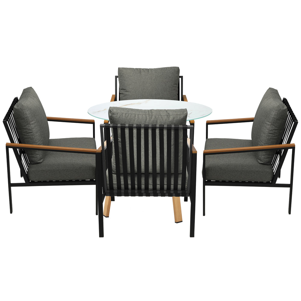 Livsip Outdoor Patio Set Lounge Bistro Dining Set 4 Seater-Outdoor Dining Set-PEROZ Accessories