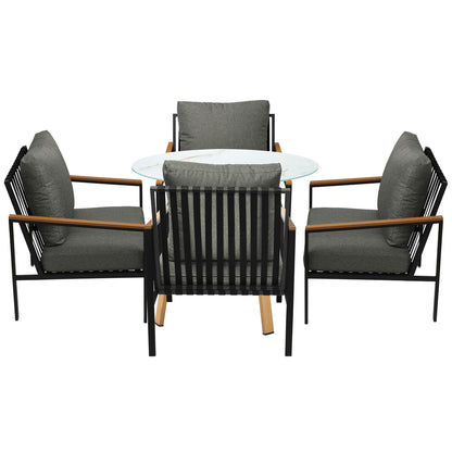 Livsip Outdoor Patio Set Lounge Bistro Dining Set 4 Seater-Outdoor Dining Set-PEROZ Accessories