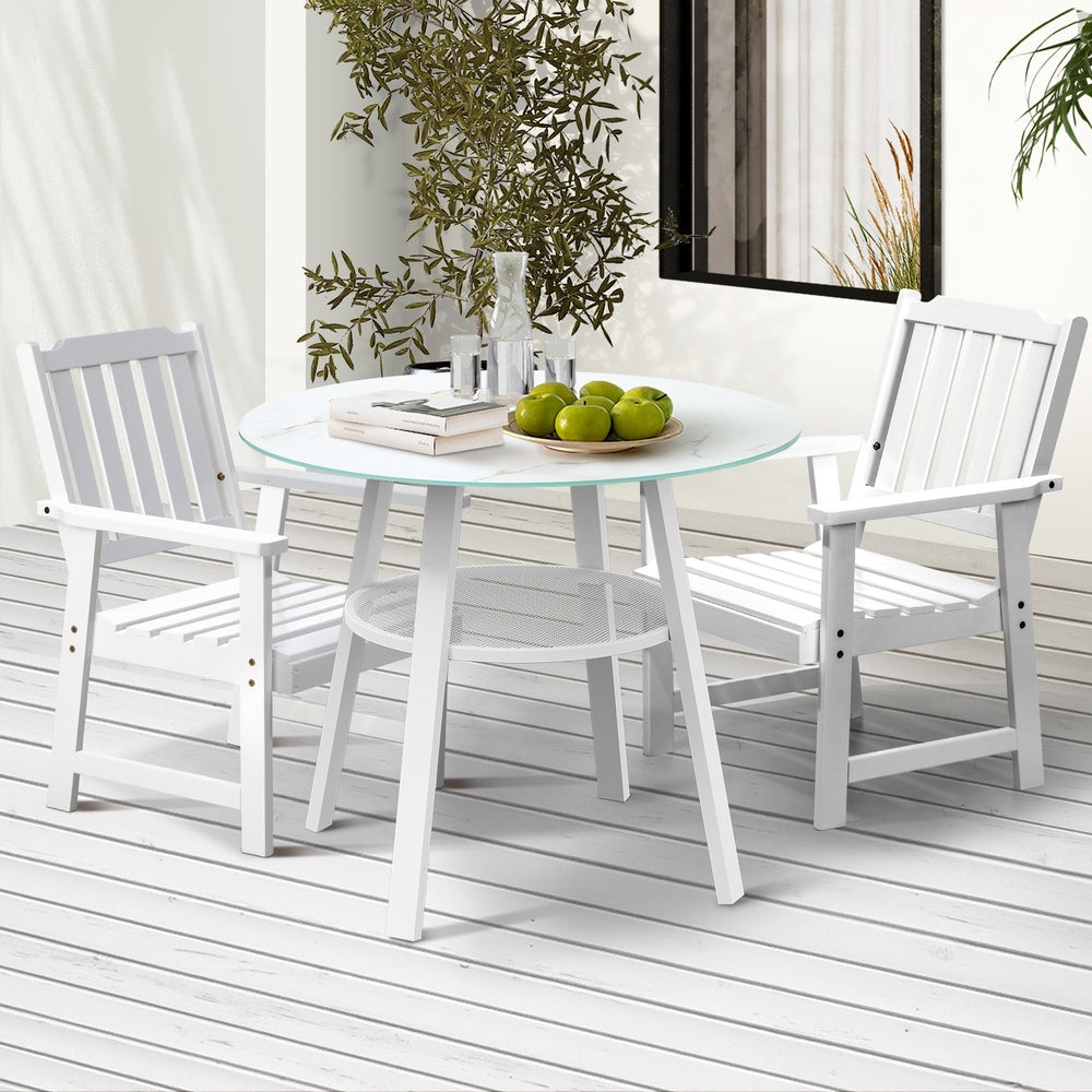 Livsip 3PCS Outdoor Dining Setting Solid Wood Chair-Outdoor Dining Set-PEROZ Accessories