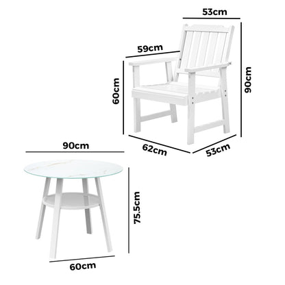 Livsip 3PCS Outdoor Dining Setting Solid Wood Chair-Outdoor Dining Set-PEROZ Accessories