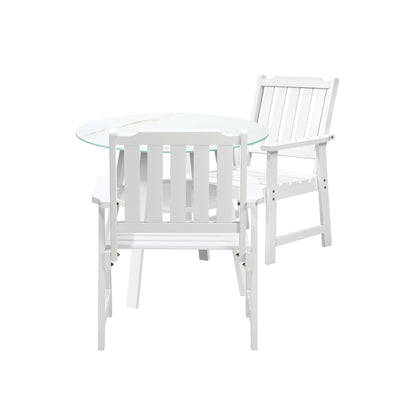 Livsip 3PCS Outdoor Dining Setting Solid Wood Chair-Outdoor Dining Set-PEROZ Accessories