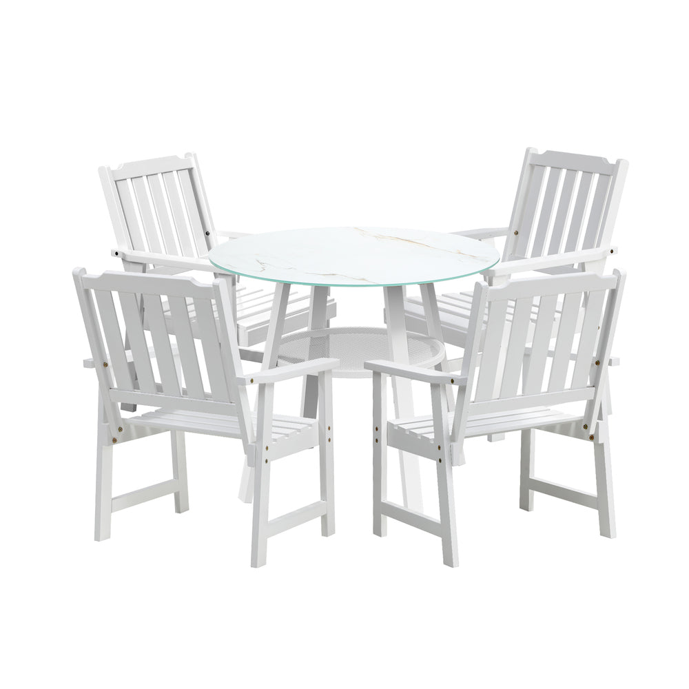 Livsip 5PCS Outdoor Dining Setting Solid Wood Chair-Outdoor Dining Set-PEROZ Accessories