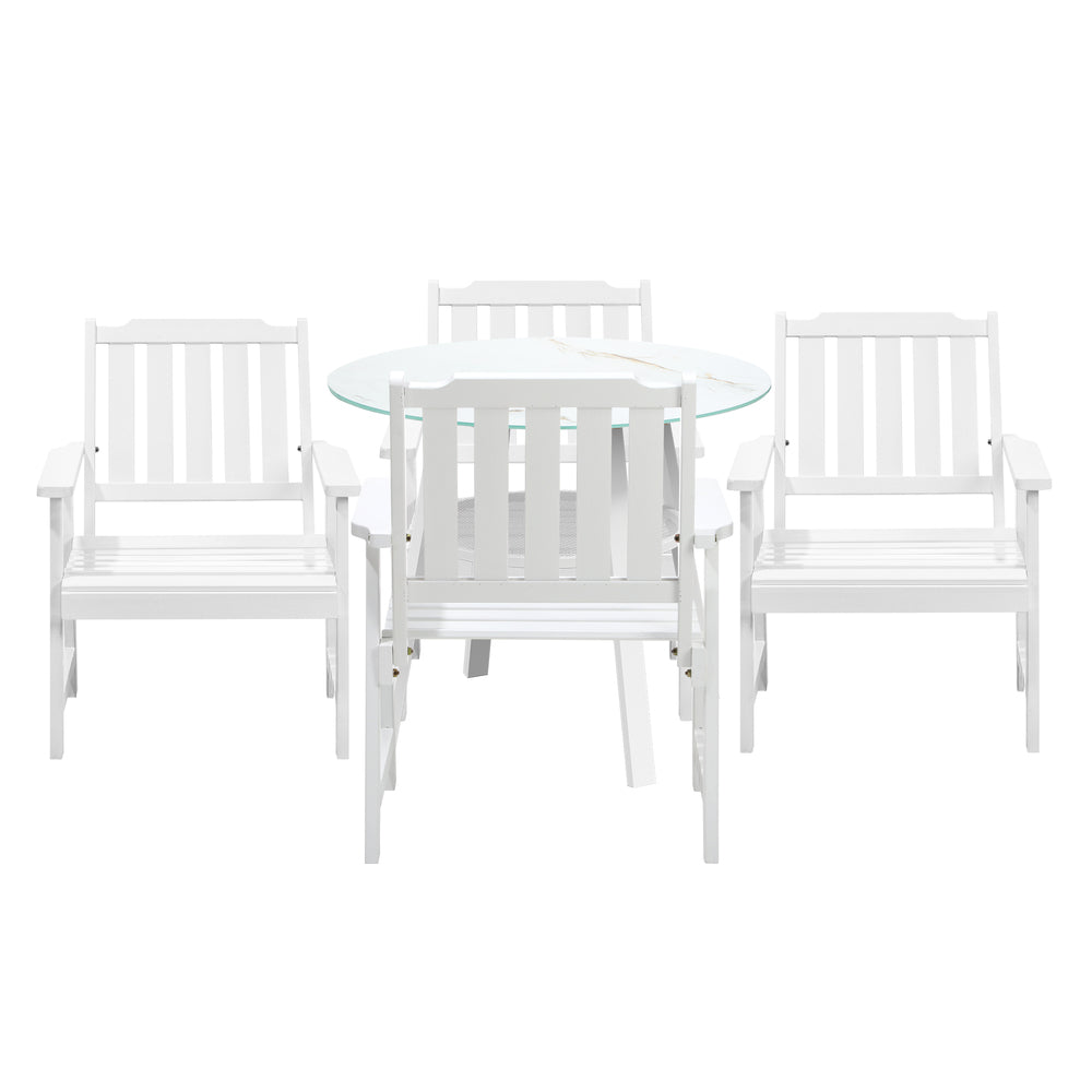 Livsip 5PCS Outdoor Dining Setting Solid Wood Chair-Outdoor Dining Set-PEROZ Accessories
